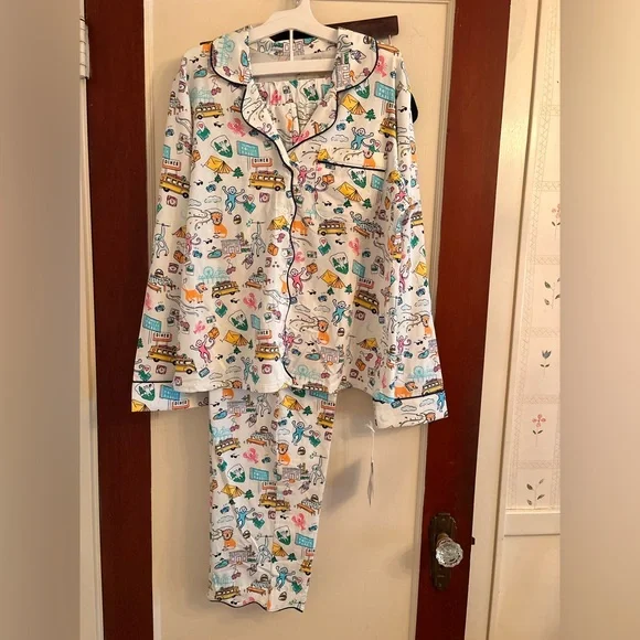 Roller Rabbit x Target Roadtrip Long Sleeves and Pants Pajamas Set SMALL MEDIUM - Picture 4 of 5